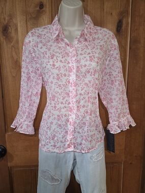 Relativity Pink Floral Button-Front Shirt